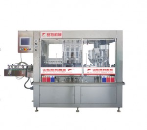 GZP6-6-1-type full-automatic flushing, filling and capping (screwing) combined machine.