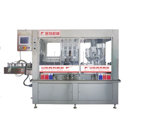 GZP6-6-1-type full-automatic flushing, filling and capping (screwing) combined machine.